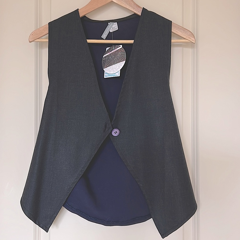 Urban Outfitters M/L Dark Grey/Navy Blue Vintage Vest